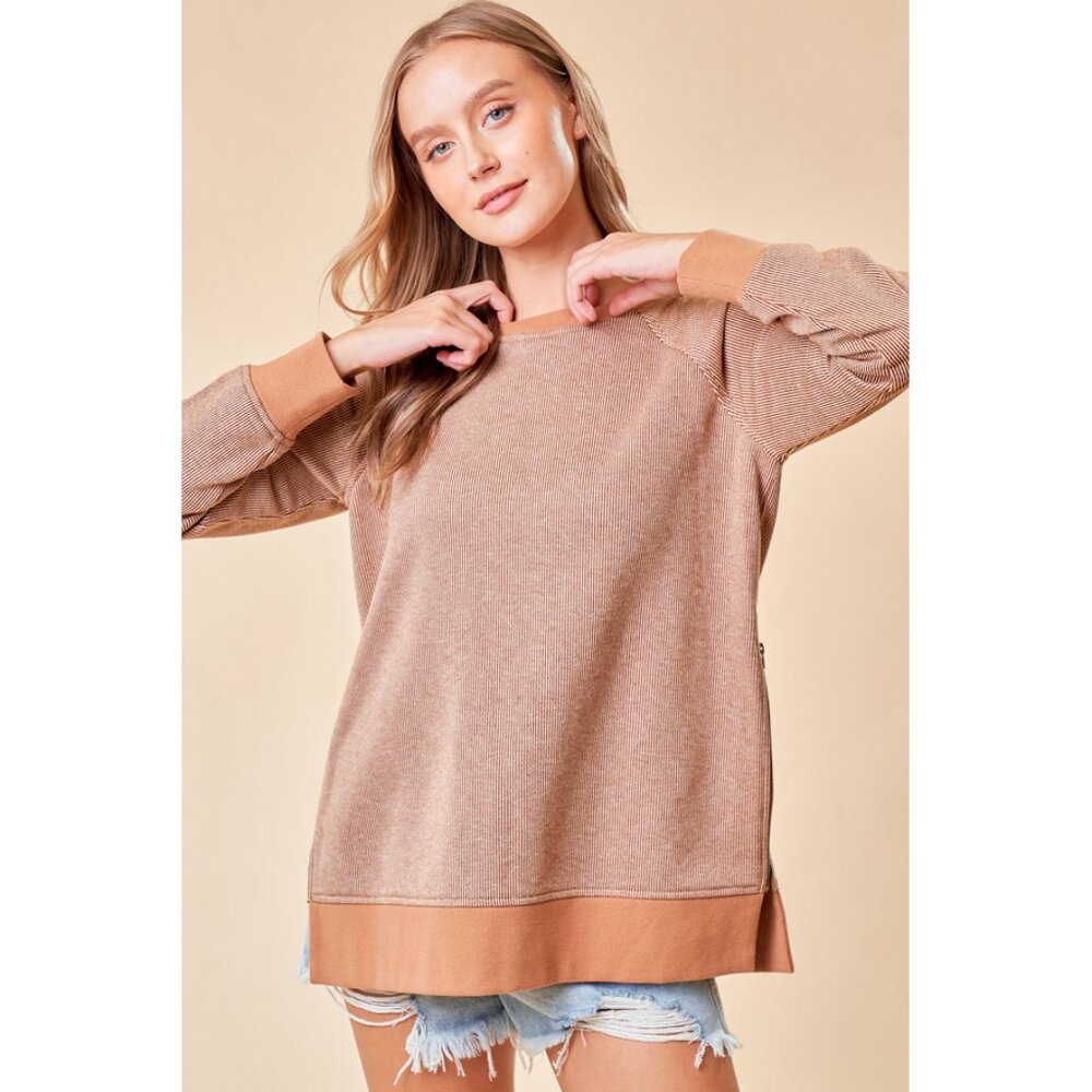 Doe & Rae Sz. S New Piper Side Zipper Top